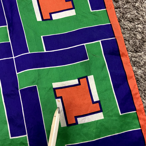 Vintage Geometric Scarf 70s 80s Colorful Funky 43x15" Abstract Art - Picture 6 of 6